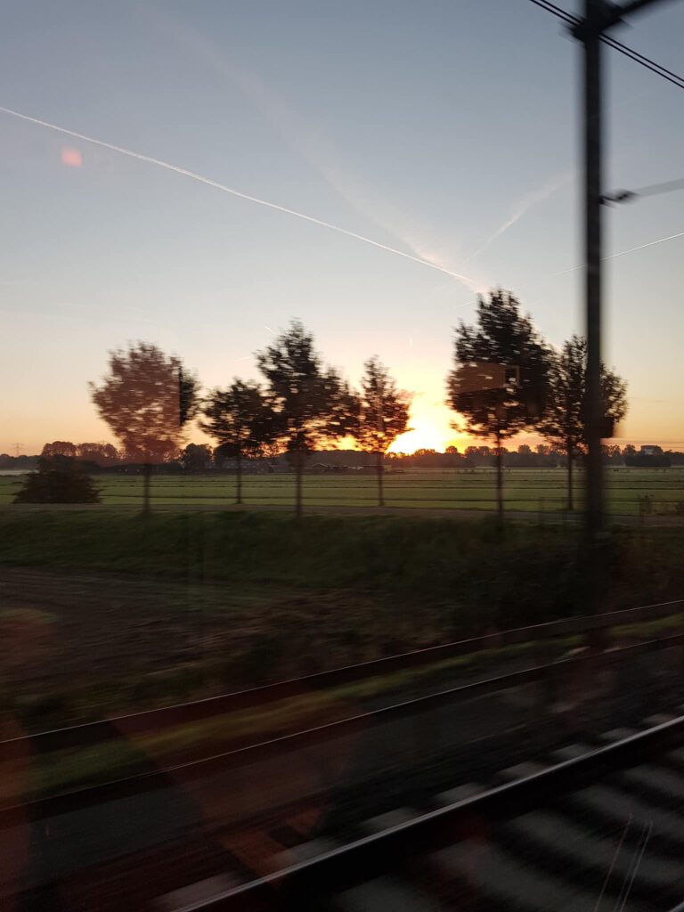 photo taken from the window of a train